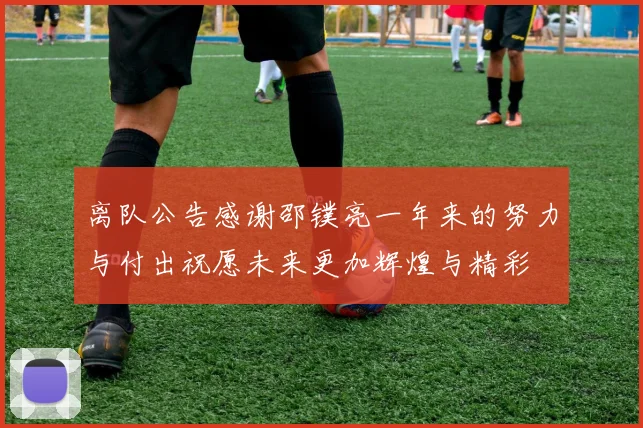 离队公告感谢邵镤亮一年来的努力与付出祝愿未来更加辉煌与精彩